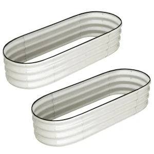 2 Pcs 4.5x2x1ft Oval Raised Garden Bed