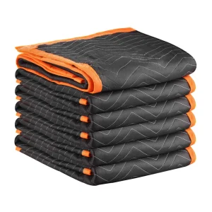 SucceBuy 6/12 Pcs Moving Blankets 72x40/80in Packing Blankets with Cotton Filling Nonwoven Fabric Padded Shipping Blanket