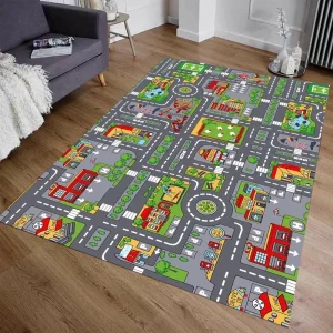 City Traffic Highway Kids Play Mat